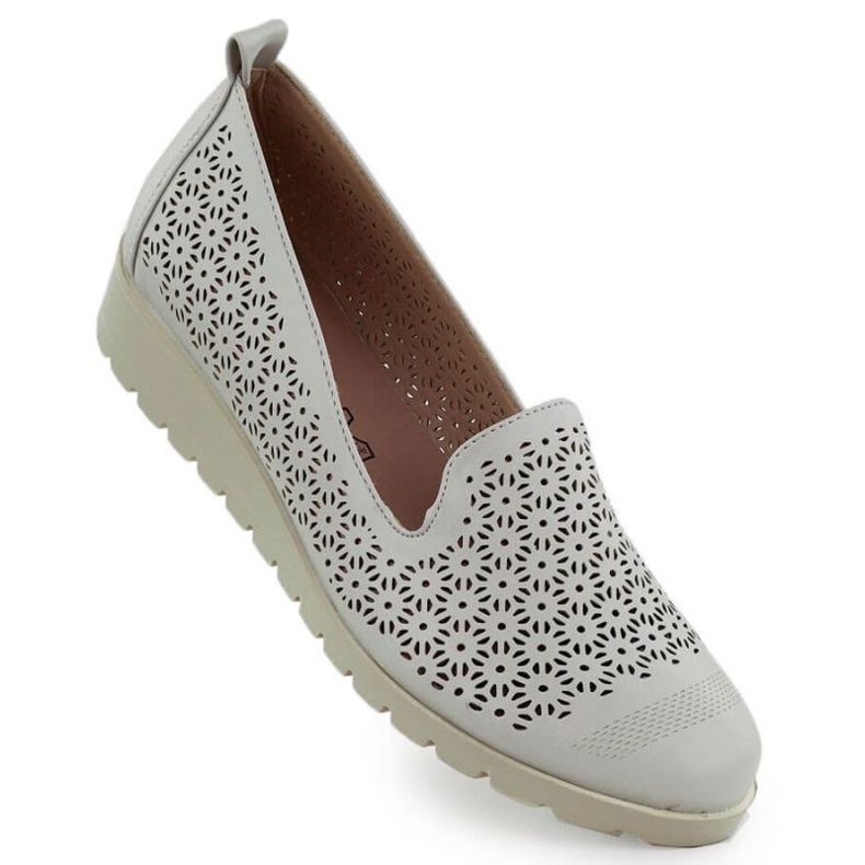 M.Daszyński Boty na M. Daszyński MR1628-20 v květech šedá