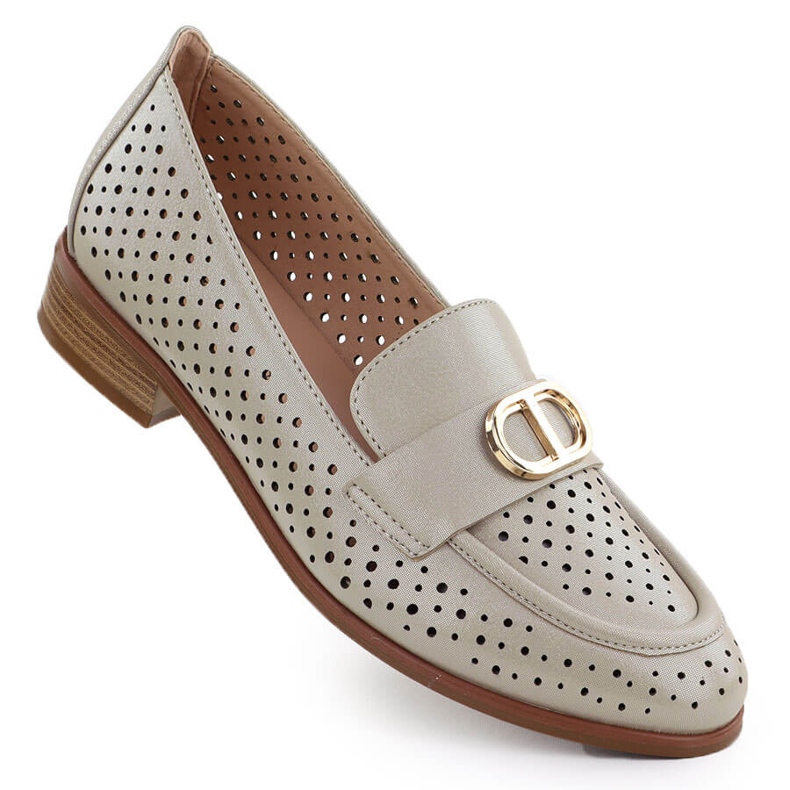 Dámské boty Openwork Golden Loafers Vinceza 58516 zlatý