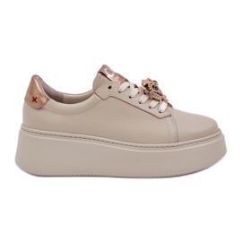 Dámské kožené tenisky Chebello 4411 Light Beige béžový Dámské kožené tenisky Chebello 4411 Light Beige béžový