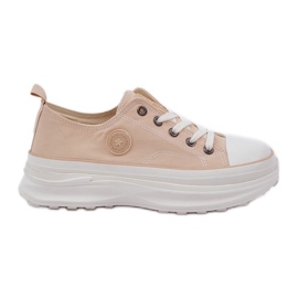 Big Star Dámské tenisky na masivní jediné velké hvězdě NN274127 BEIGE béžový