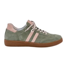 Zazoo N1068 Suede Low Dámské zelené tenisky zelený