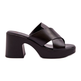 Lightwear flip -flops on eco kožený sloup černé černý