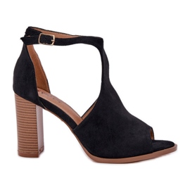 Sandály na ekologickém semišovém post černé černý