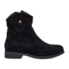 S.Barski Boots s otevřeným podpatkem S. Barski Hy51-063 Černá černý