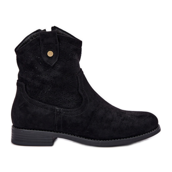 S.Barski Boots s otevřeným podpatkem S. Barski Hy51-063 Černá