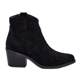 Cowboy Boots for Eco Suede Oliazowe S.Barski HY51-061 Black černá Cowboy Boots for Eco Suede Oliazowe S.Barski HY51-061 Black černá