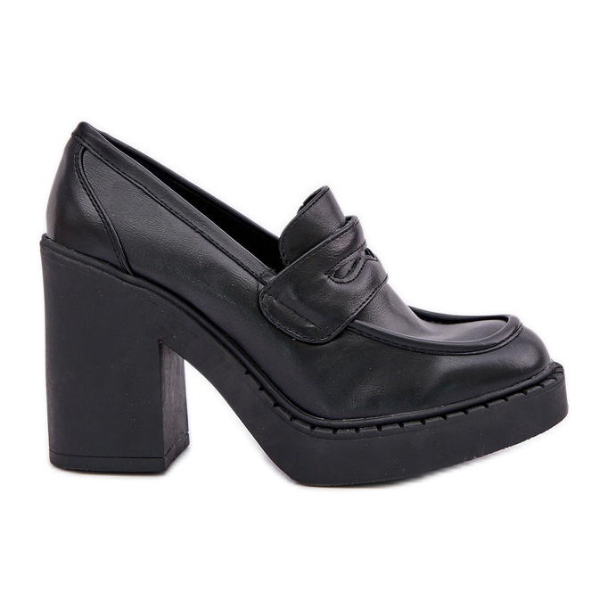 Čerpadla na masivním sloupu s ekologickou koženou černou černá