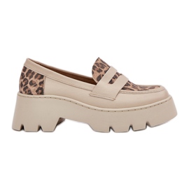 Zazoo Light -heel Dámské kožené mokamaty béžový