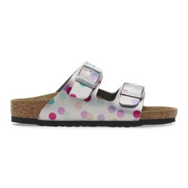 Birkenstock Arizona BS 1029805 FLOPS v polka Dots stříbro