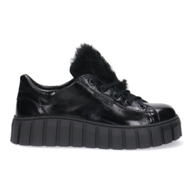 Dámské kožené boty Pollonus Black Pour 5-1578-005 černý