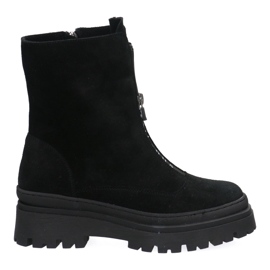 Dámské kožené pracovníky Pollonus Black Velor 5-1601-001 černý