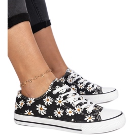 Tkaninové tenisky černých žen s květinami
