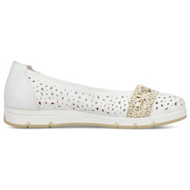 Dámské baleríny Openwork Comfort White Rieker L3062-80 bílý Dámské baleríny Openwork Comfort White Rieker L3062-80 bílý