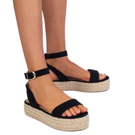 Black Espadrilles na platformě černý