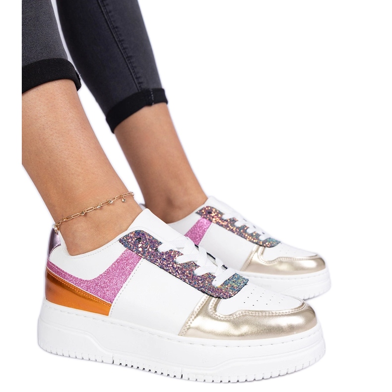 Vícebarevné ženské tenisky na husté podrážce vícebarevný