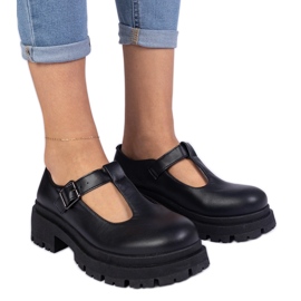 Černé boty na platformě Eco -Diather černý