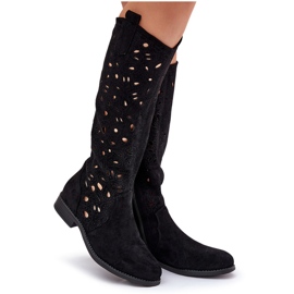 S.Barski Hy51-176 ploché boty s boty černá S.Barski Hy51-176 ploché boty s boty černá