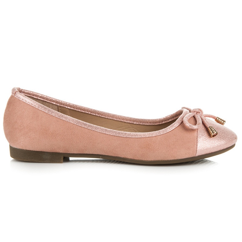 Super Me Semišové balerínky růžový