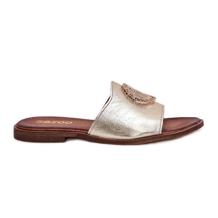 Zazoo 2938 Flat -Hieled Leather Blip Flip Flip Flip Flips zlatý