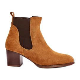 Dámská velblouda Eco-zamszu Chelsea Boots hnědý
