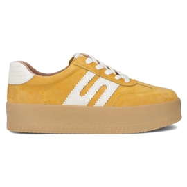 Kožené tenisky Filippo DP6994/25 żółty Suede žluť