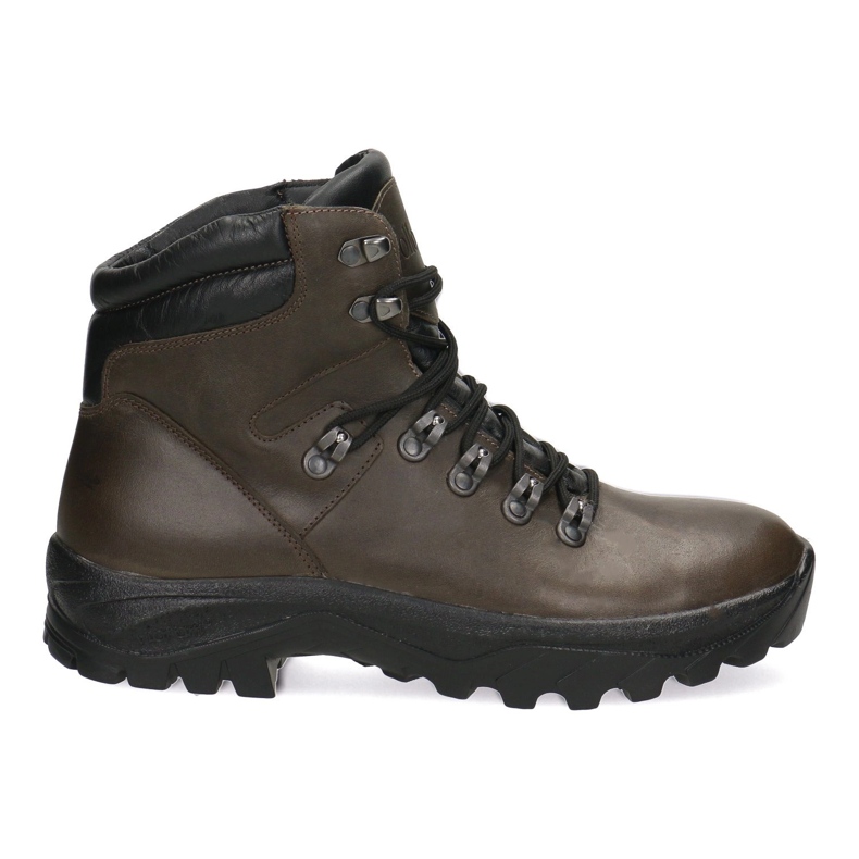 Taktické kožené boty na trekking-Myśliwskie Knieja Pollonus Brown 6-0127-002 hnědý hnědý