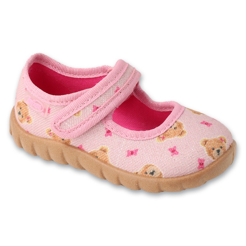 Befado Pink dětské pantofle 460p018 u medvídka růžový