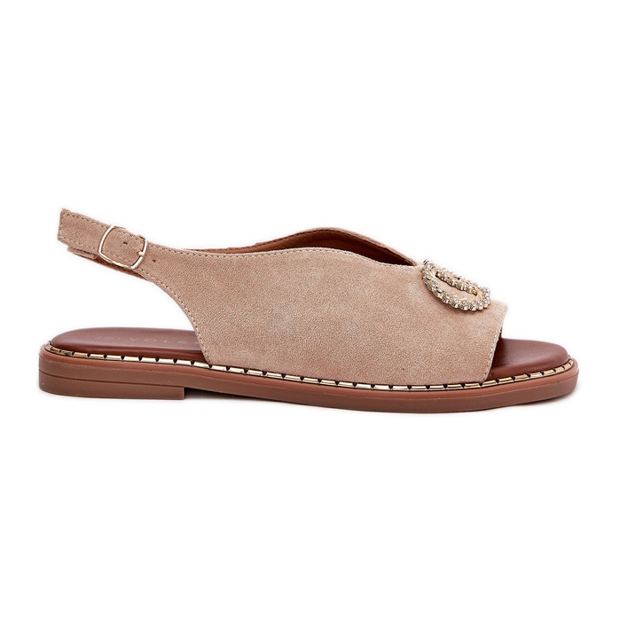 Dámské sandály s plochými ekologickými beige ralisses béžový Dámské sandály s plochými ekologickými beige ralisses béžový