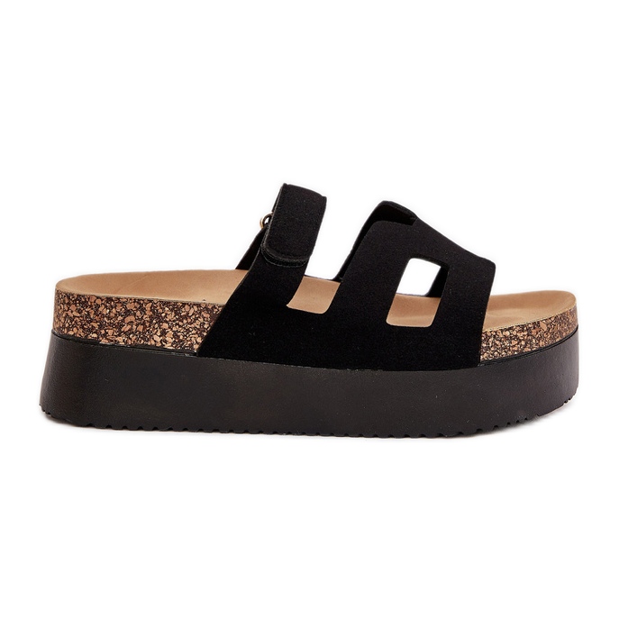 Pantofle na masivní platformě černé černá