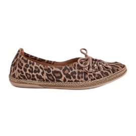 Zazoo Přírodní kožená balerína leopard leopard tisk 10179 hnědá hnědý Zazoo Přírodní kožená balerína leopard leopard tisk 10179 hnědá hnědý