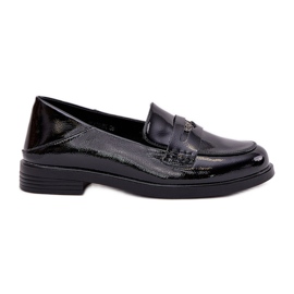 Elegantní vázané dámské mokasíny vyrobené z přírodní Vinceza Leather 18100 Black černý