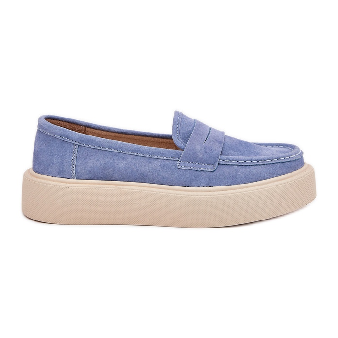 Dámské mokasíny Suede na modré platformě Vinceza 79535 modrý Dámské mokasíny Suede na modré platformě Vinceza 79535 modrý