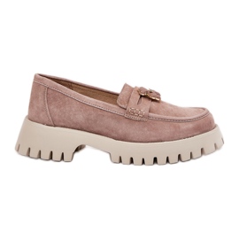 Dámské semišové mokasíny s kolíky Bear Vinceza 79533 Beige béžový