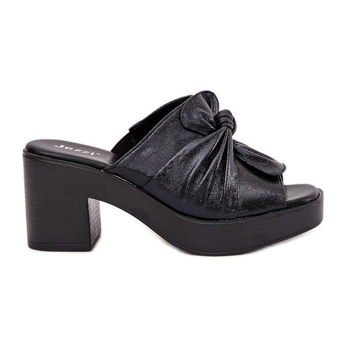 Jezzi Dámské žabky na ekologické kožené post černé černá