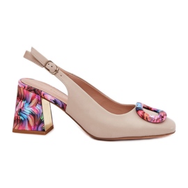 S.Barski Dámské kožené sandály na beige CR51-002 béžový