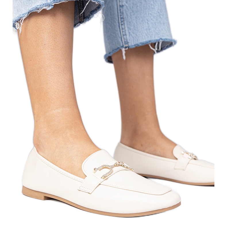 Beige Elegantní mokamaty se zirkony béžový Beige Elegantní mokamaty se zirkony béžový