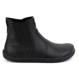 Olivier Dámské barefoot boty Chelsea se zipem, zateplené 1263, černé černý