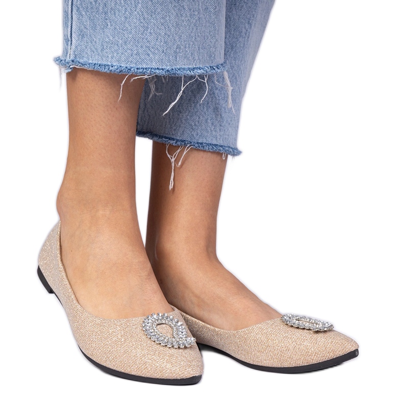 Dámské šampaňské třpytky se zirkony zlatý Dámské šampaňské třpytky se zirkony zlatý