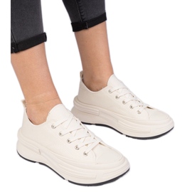 Beige dámské materiály tenisky béžový