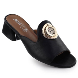 Pantofle na sloupu černé s dekorací Jezzi 214 černý