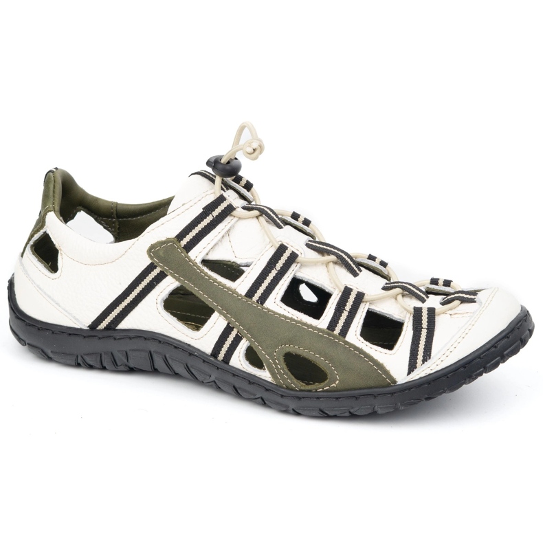 Olivier Pánské kožené kožené kolo na kole 262 kz bílé se zelenou bílý