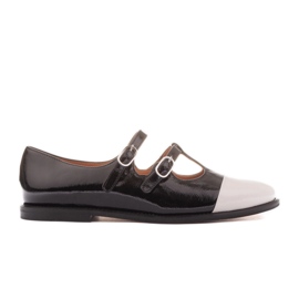 Marco Shoes Malované ženské baleríny s bílým prstem černý