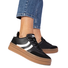 Dámské tenisky černé tenisky na platformě černý