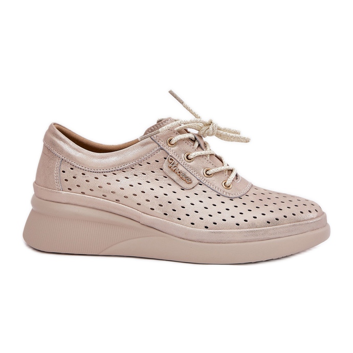 Vinceza Dámské kožené sportovní sportovní sportovní spací spací boty zlatý