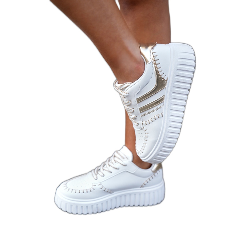 Dámské tenisky na zlaté platformě zlatý Dámské tenisky na zlaté platformě zlatý