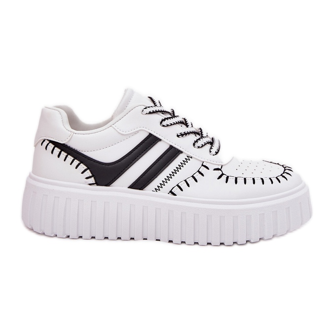 Dámské tenisky na platformě bílé a bílé bílý