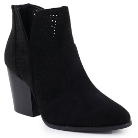 S.Barski Dámské semišové boty na stánku Black Openwork S. Barski Hy51-060 černý