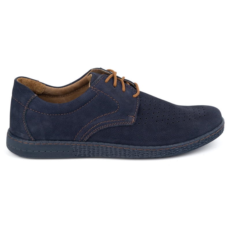 KOMODO Pánské kožené boty příležitostné 933/L/2 Navy Blue modrý