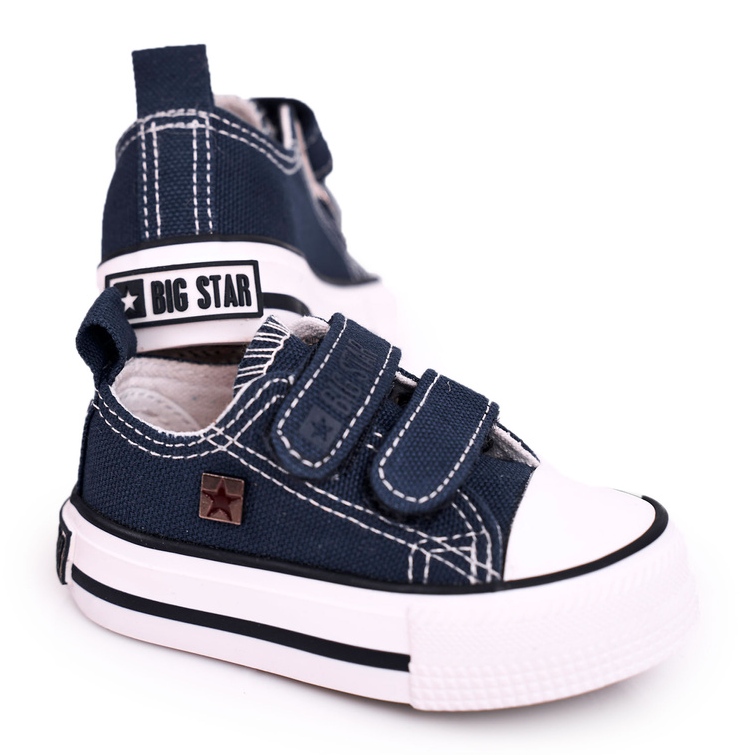 Dětské nízké tenisky se suchým zipem Big Star HH374201 Navy Blue modrý