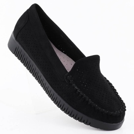Moccasins Openwork se staví černý Potocki 25-11316